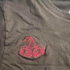 Betty boop Black Tee with Red Embroidery